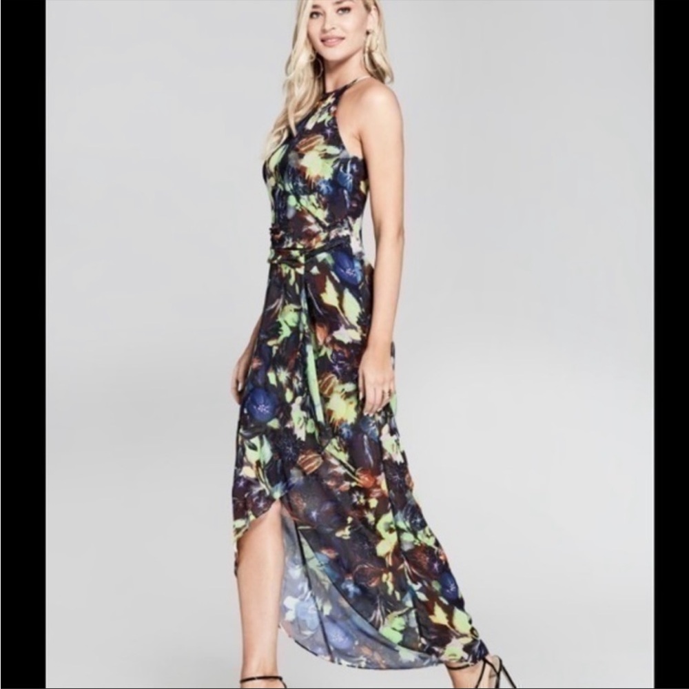 NWT Marciano Floral maxi dress high-low hemline size 0